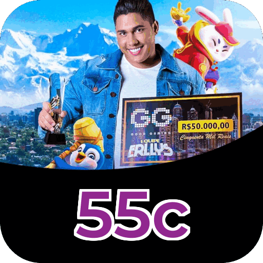 Interface do aplicativo 55c mostrando jogos disponíveis no iOS e Android